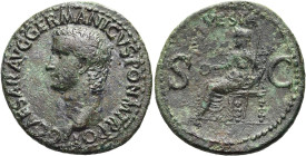 RÖMISCHE KAISERZEIT. 
Caligula, 37 - 41 n. Chr. AE As ø 29mm (10,46g). 37 - 38 n. Chr. Mzst. Rom. Vs.: C CAESAR AVG GERMANICVS PON M TR POT, Kopf n. ...