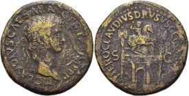 RÖMISCHE KAISERZEIT. 
Claudius, 41 - 54 n. Chr. AE Sesterz ø 37mm (27,54g). 42 - 43 n. Chr. Mzst. Rom. Vs.: TI CLAVDIVS CAESAR AVG P M TR P IMP P P, ...