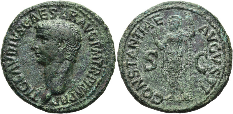 RÖMISCHE KAISERZEIT. 
Claudius, 41 - 54 n. Chr. AE As ø 31mm (12,00g). 42 - 43 ...