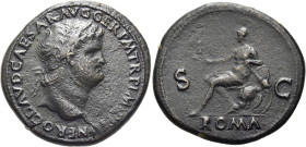 RÖMISCHE KAISERZEIT. 
Nero, 54 - 68 n. Chr. AE Sesterz ø 37mm (24,31g). ca. 65 n. Chr. Mzst. Rom. Vs.: NERO CLAVD CAESAR AVG GER P M TR P IMP P P, Ko...