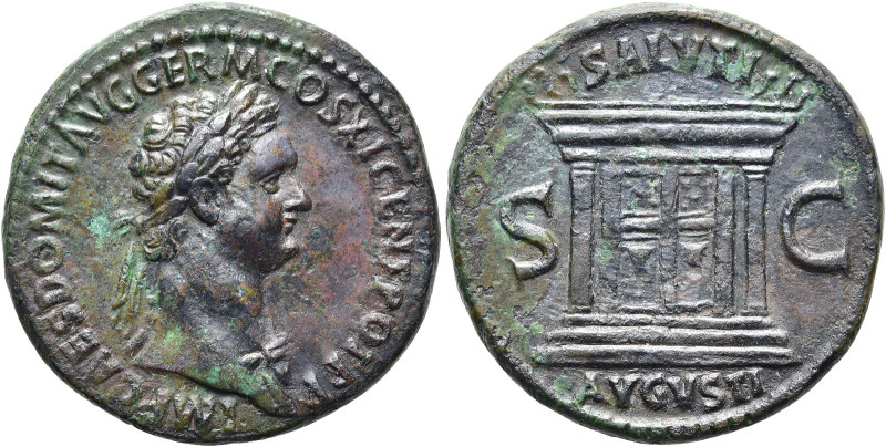 RÖMISCHE KAISERZEIT. 
Domitian, 81 - 96 n. Chr. AE As ø 28mm (11,09g). 84 n. Ch...