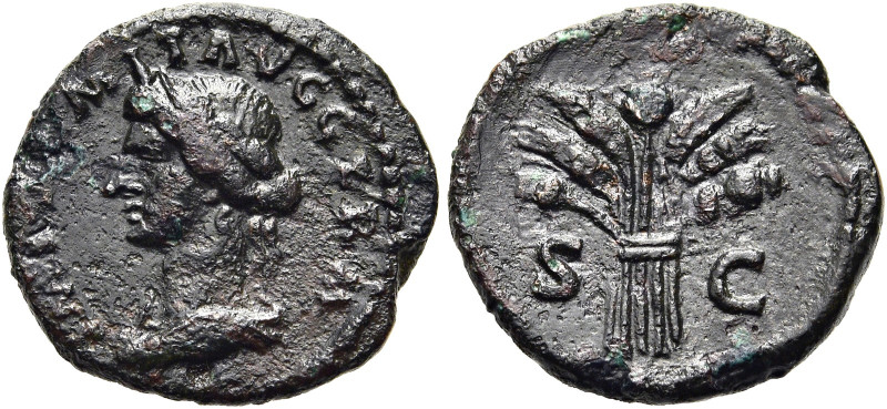 RÖMISCHE KAISERZEIT. 
Domitian, 81 - 96 n. Chr. AE Quadrans ø 16mm (2,14g). 90 ...