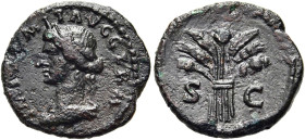 RÖMISCHE KAISERZEIT. 
Domitian, 81 - 96 n. Chr. AE Quadrans ø 16mm (2,14g). 90 - 91 n. Chr. Mzst. Rom. Vs.: IMP DOMIT AVG GERM [COS XI], drapierte Bü...