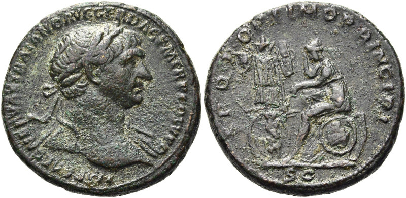 RÖMISCHE KAISERZEIT. 
Trajan, 98 - 117 n. Chr. AE As ø 27mm (11,18g). ca. 106 -...