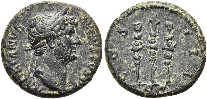 RÖMISCHE KAISERZEIT. 
Hadrian, 117 - 138 n. Chr. AE Semis ø 16mm (3,26g). 128 -...