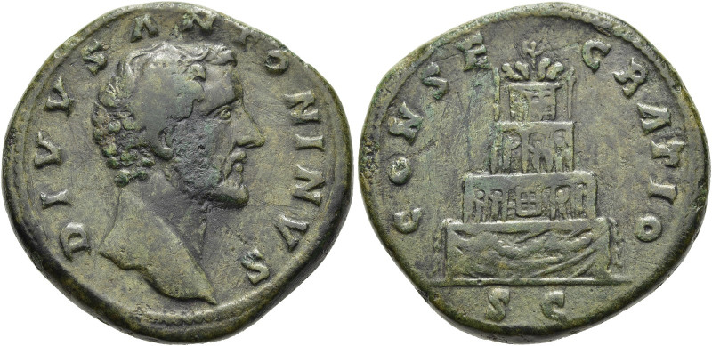 RÖMISCHE KAISERZEIT. 
Divus Antoninus Pius, ab 161 n. Chr. AE Sesterz ø 33mm (2...