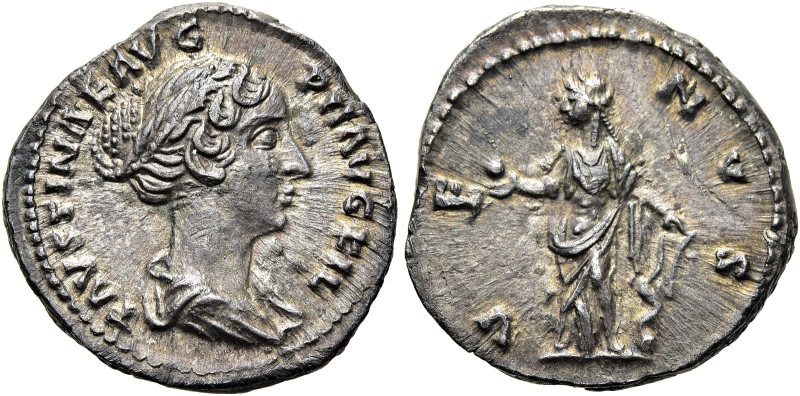 RÖMISCHE KAISERZEIT. 
Faustina minor, 147 - 176 n. Chr. Denar ø 18mm (3,24g). G...