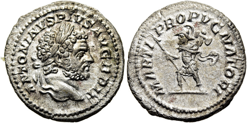 RÖMISCHE KAISERZEIT. 
Caracalla, 197 - 217 n. Chr. Denar ø 20mm (3,28g). 201 n....