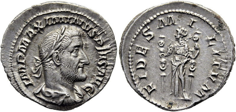 RÖMISCHE KAISERZEIT. 
Maximinus Thrax, 235 - 238 n. Chr. Denar ø 20mm (2,97g). ...