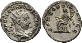 RÖMISCHE KAISERZEIT. 
Volusian, 251 - 253 n. Chr. Antoninian ø 21mm (2,93g). 256 - 257 n. Chr. Mzst. Viminacium. Vs.: IMP CAE C VIB VOLVSIANO AVG, dr...