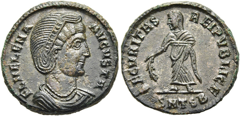 RÖMISCHE KAISERZEIT. 
Helena, 306 - 329 n. Chr. AE Follis ø 19mm (3,66g). 326 -...