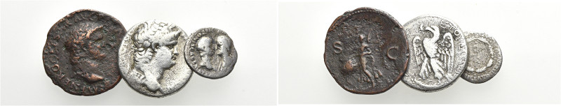 Nero. Kleine Sammlung. 54 - 68 n. Chr. Denar: Nero und Agrippina, gegenständige ...