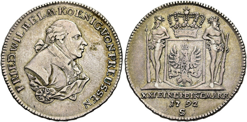 BRANDENBURG / PREUSSEN. 
Friedrich Wilhelm II., 1786 - 1797. Gulden (XXI eine f...