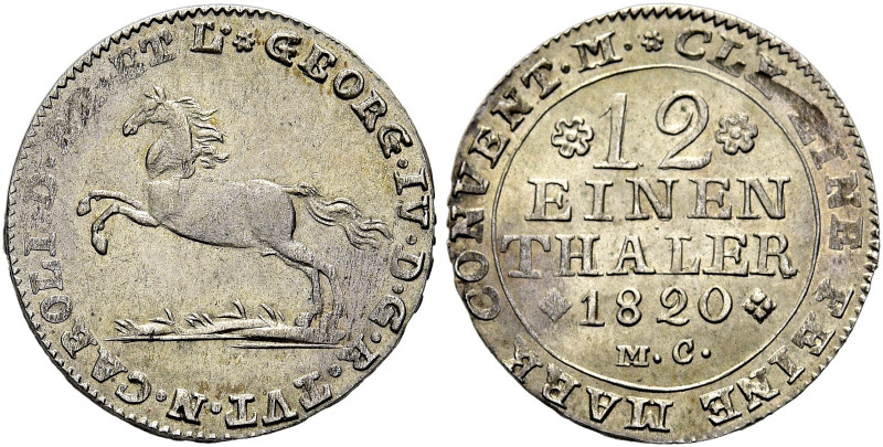 BRAUNSCHWEIG - WOLFENBÜTTEL. 
Karl II., 1815 - 1830. (unter Vormundschaft) 1/12...