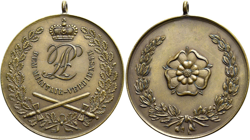 LIPPESCHE STAATEN. 
AE Bronzemedaille o.J. (1914 - 1918). Militär-Verdienst- me...