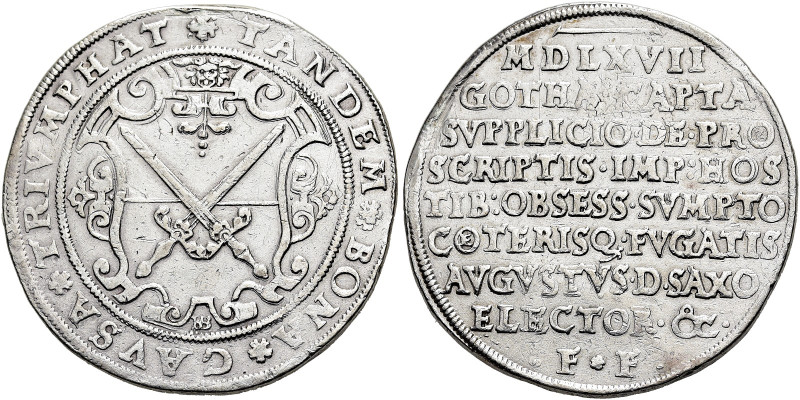 SACHSEN, Kurfürsten und Albertiner. 
August, 1553 - 1586. Reichstaler 1567 HB, ...