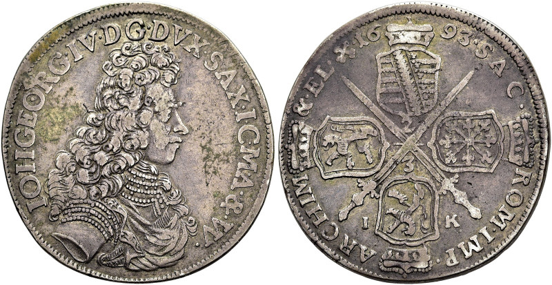 SACHSEN, Kurfürsten und Albertiner. 
Johann Georg IV., 1691 - 1694. 2/3 Taler (...