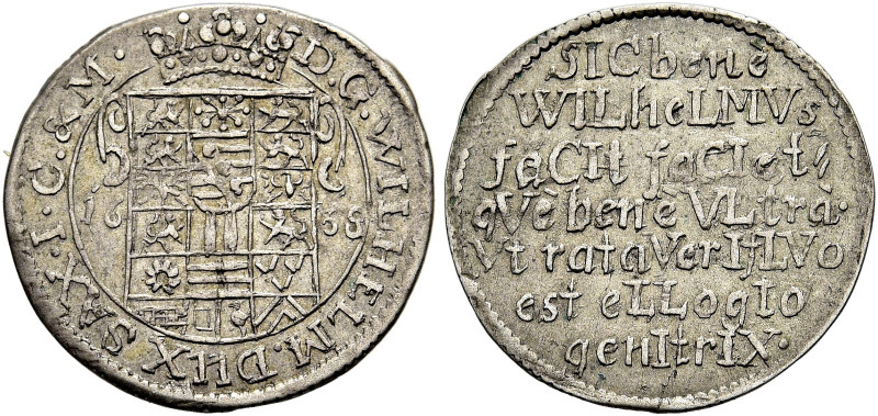 SACHSEN - NEU WEIMAR. 
Wilhelm, 1640-1662. Groschen 1658, Weimar. Soge­nannter ...