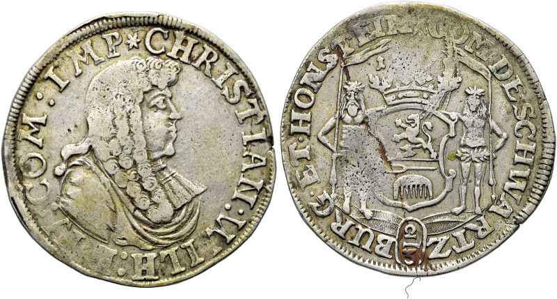 SCHWARZBURG - SONDERSHAUSEN. 
Christian Wilhelm 1666 - 1721. 2/3 Taler (Gulden)...