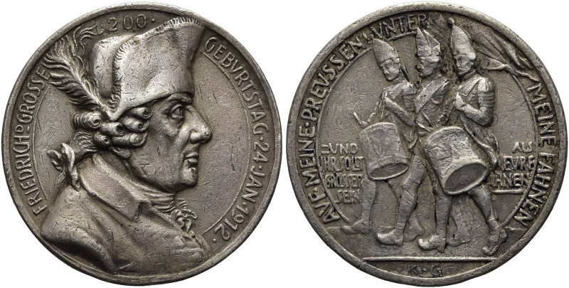 GOETZ-MEDAILLEN. 
Silbermedaille 1912, von Goetz. Auf den 200. Geburtstag von F...