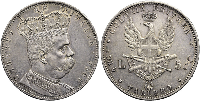 ITALIEN. KÖNIGREICH 
Umberto I., 1878 - 1900. Prägungen für Eritrea. Tallero zu...