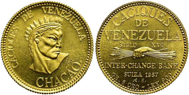 VENEZUELA. 
Goldmedaille 1957, Inter-Change Bank Suiza. Auf Chacao, aus der sog...