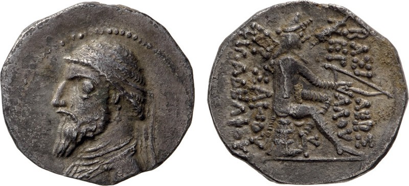 MONETE GRECHE. REGNO DI PARTIA. 
ARTABANUS I (127 - 124 A.C.). DRACMA 
Ekbatan...