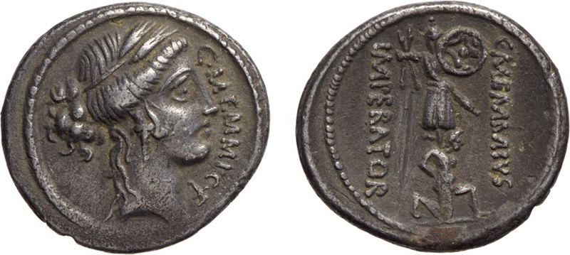 MONETE ROMANE REPUBBLICANE. 
GENS MEMMIA (56 A.C.). DENARIO
C. Memmius L. f. G...