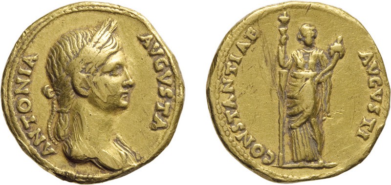 MONETE ROMANE IMPERIALI. ANTONIA AUGUSTA (37/41 D.C.). AUREO
Roma, oro, 7,60 gr...