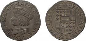 ZECCHE ITALIANE. DESANA. PIETRO BERARD (1516-1529).
TESTONE
Argento, 9,54 gr, 27 mm. Bellissima patina. qSPL. Inedito. Moneta corredata di appunto m...