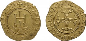 ZECCHE ITALIANE. GENOVA. DOGI BIENNALI. 
SECONDA FASE (1541-1637). DUE DOPPIE 1617
Oro, 13,44 gr, 30 mm, BB+ Sigla IZ. Molto rara. Tondello irregola...