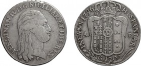 ZECCHE ITALIANE. REGNO DI NAPOLI. 
FERDINANDO IV (1759-1816). 120 GRANA 1796
Napoli. Argento, 27,30 gr, 40 mm. qBB.
D: FERDINAN . IV . D . G. SICIL...