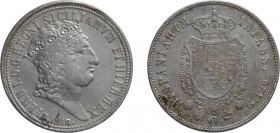 ZECCHE ITALIANE. REGNO DELLE DUE SICILIE. 
FERDINANDO IV (1759-1816). 120 GRANA 1818 
Napoli. Argento, 27,23 gr, 37 mm. I tipo. Variante con la R da...