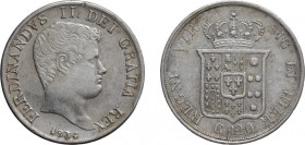 ZECCHE ITALIANE. REGNO DELLE DUE SICILIE. 
FERDINANDO II DI BORBONE (1839-1859). 120 GRANA 1834
Napoli. Argento, 27,41 gr, 37 mm. Variante con 13 to...