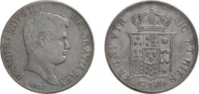 ZECCHE ITALIANE. REGNO DELLE DUE SICILIE. 
FERDINANDO II DI BORBONE (1839-1859). 120 GRANA 1837
Napoli. Argento, 27,50 gr, 37 mm. BB
D: FERDINANDVS...