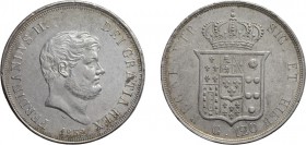 ZECCHE ITALIANE. REGNO DELLE DUE SICILIE. 
FERDINANDO II DI BORBONE (1839-1859). 120 GRANA 1852
Napoli. Argento, 27,52 gr, 37 mm. Minimi colpetti. S...