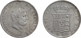 ZECCHE ITALIANE. REGNO DELLE DUE SICILIE. FERDINANDO II DI BORBONE (1839-1859). 120 GRANA 1855
Napoli. Argento, 27,59 gr, 37 mm. Il secondo 5 è ribat...