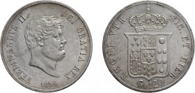 ZECCHE ITALIANE. REGNO DELLE DUE SICILIE. FERDINANDO II DI BORBONE (1839-1859). 120 GRANA 1856
Napoli. Argento, 27,50 gr, 37 mm. Minimi colpetti da c...
