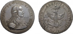 ZECCHE ITALIANE. REGNO DI SICILIA. 
FERDINANDO III DI BORBONE (1759-1816). 30 TARI 1791
Palermo. Argento, 68,41 gr, 57 mm. Contorno: giro di perline...