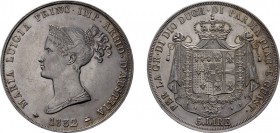 ZECCHE ITALIANE. DUCATO DI PARMA, PIACENZA E GUASTALLA. 
MARIA LUIGIA D'AUSTRIA (1814-1847)
5 LIRE 1832
Milano. Argento, 25 gr, 37 mm. SPL/SPL+. Da...