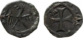 ZECCHE ITALIANE. SAVONA. SIGNORIA FRANCESE DOPO CARLO VI.
½ PETACHINA
Mistura, 0,73 gr, 13x14 mm. BB+. Molto Rara.
D: Aquila coronata ad ali spiega...