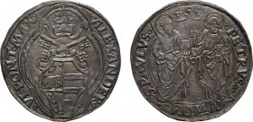 ZECCHE ITALIANE. ROMA.
ALESSANDRO VI (RODRIGO BORGIA, 1492-1503). GROSSO
Argento, 3,30 gr, 27 mm. Bella patina iridescente. BB+
D: ALEXANDER VI PON...