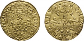 ZECCHE ITALIANE. PIACENZA. 
PAOLO III (ALESSANDRO FARNESE, 1534-1549). SCUDO
Oro, 3,25 gr, 23x24 mm. BB+
D: PAV III P - M PLAC' D' Stemma sormontat...