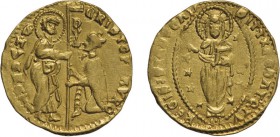 ZECCHE ITALIANE. VENEZIA. CRISTOFORO MORO (1462-1471). DUCATO
Oro, 3,52 gr, 20 mm. BB+
D: CRISTOF' MAVRO S M VENETI San Marco porge il vessillo al D...