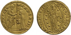 ZECCHE ITALIANE. VENEZIA. ANDREA GRITTI (1523-1538). DUCATO
Oro, 3,46 gr, 20 mm. BB+
D: AND GRITI S M VENETI San Marco porge il vessillo al Doge gen...