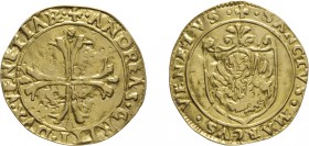 ZECCHE ITALIANE. VENEZIA. REPUBBLICA.
ANDREA GRITTI (1523-1538). SCUDO D'ORO
Oro, 3,13 gr, 25 mm, qBB.
D: + ANDREAS GRITI DUX VENETIAR Croce ornata...
