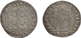 ZECCHE ITALIANE. VENEZIA. FRANCESCO MOLIN (1646-1655). SCUDO DELLA CROCE (140 SOLDI)
Argento, 31,61 gr, 42 mm. BB
D: * FRANC MOLINO DVX VENE * Croce...
