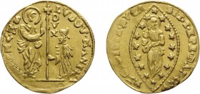 ZECCHE ITALIANE. VENEZIA. LUDOVICO MANIN (1789-1797).
ZECCHINO
Oro, 3,40 gr, 20 mm. qBB
D: S. Marco porge il vessillo al Doge genuflesso. 
R: Il R...