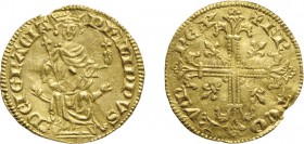 ZECCHE ESTERE. FRANCIA. FILIPPO IV (1285-1314). 
PETIT ROYAL D'ORO
Agosto 1290. Oro, 3,38 gr, 22 mm. Tracce di piegatura. qSPL
D: PhILIPPVS DEI GRA...