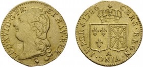 ZECCHE ESTERE. FRANCIA. LUIGI XVI (1774-1793).
LUIGI D'ORO 
Oro, 7,59gr, 24 mm. Bel BB.
D: LUD XVI D G FR ET NAV REX Testa nuda a sinistra. DUVIV s...